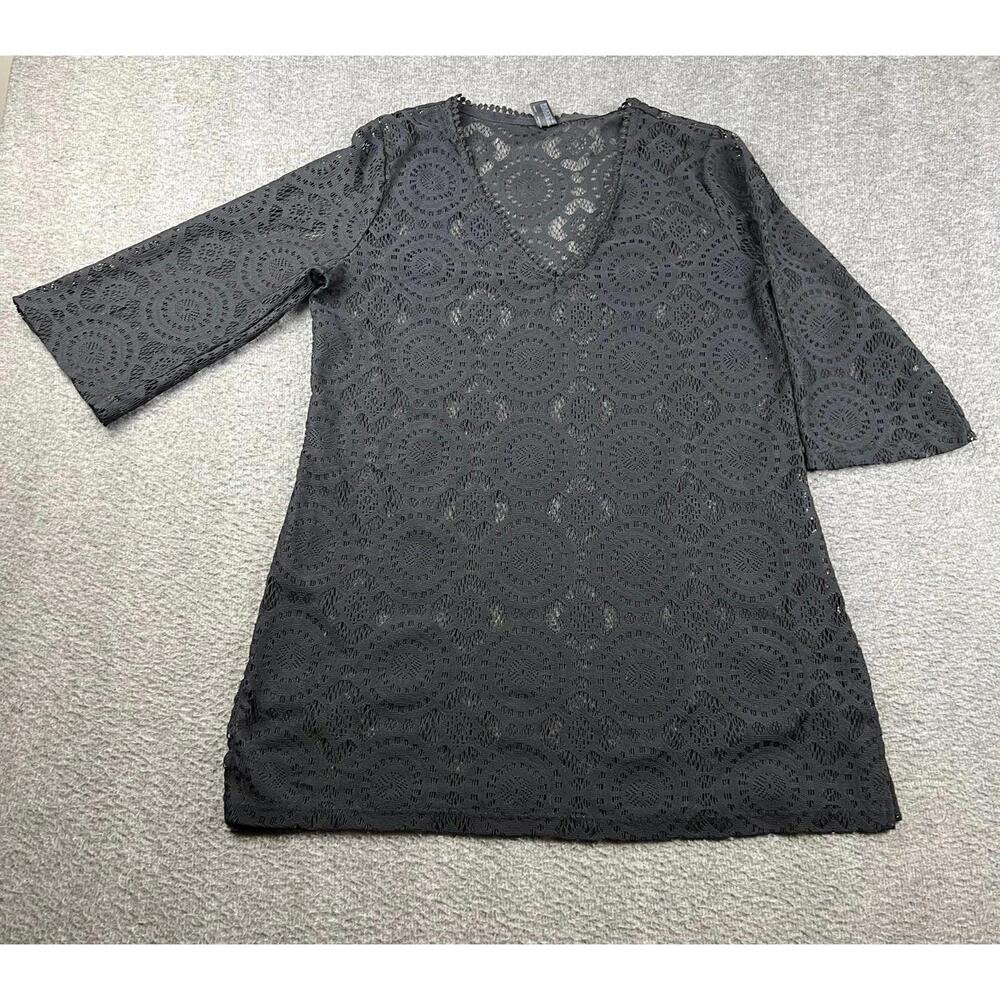 ana Black Lace Women's Blouse Size Medium